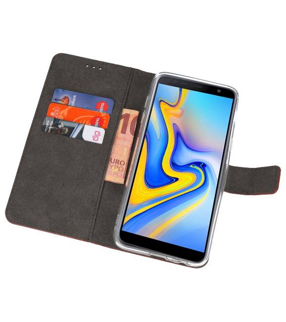 Etuis portefeuille Etui pour Galaxy J6 Plus Marron