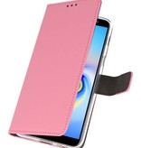 Wallet Cases Hoesje voor Galaxy J6 Plus Roze