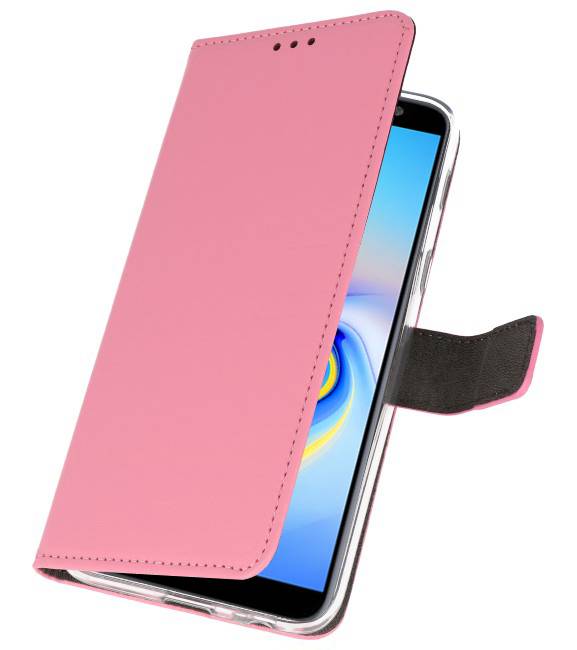 Wallet Cases Hoesje voor Galaxy J6 Plus Roze