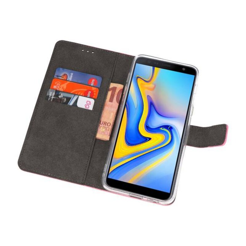 Wallet Cases Hoesje voor Galaxy J6 Plus Roze