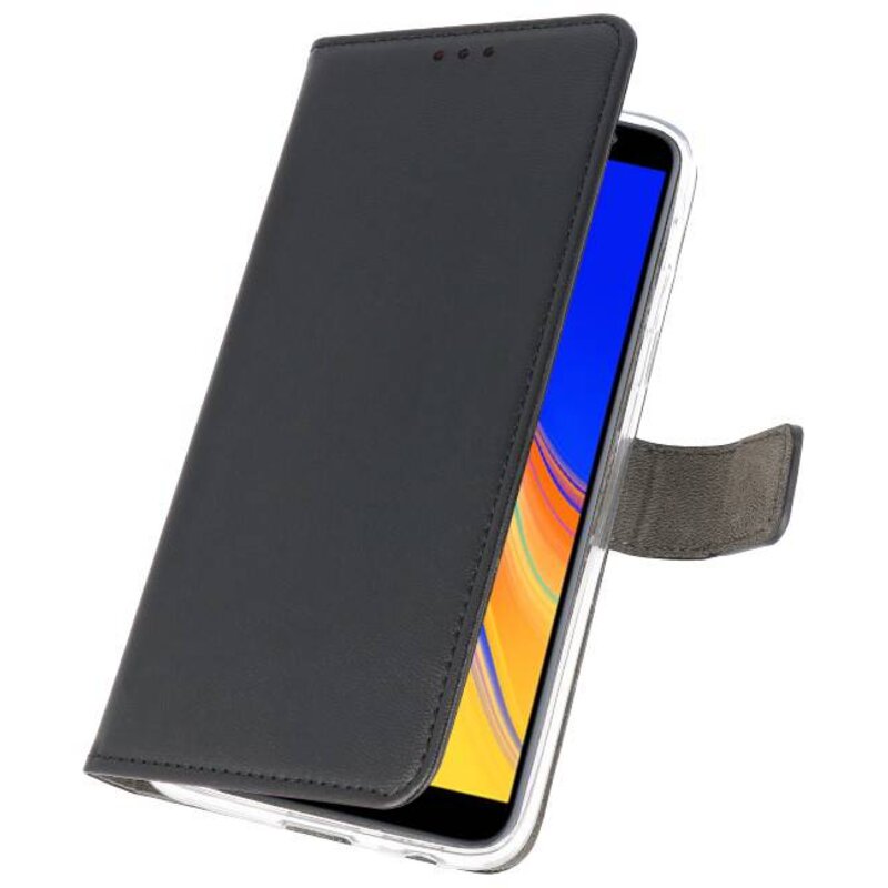 Wallet Cases Hoesje voor Galaxy J4 Plus Zwart