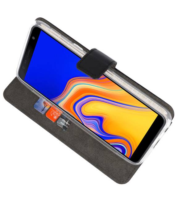 Wallet Cases Tasche für Galaxy J4 Plus Schwarz