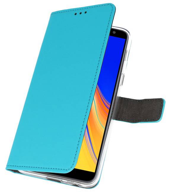 Wallet Cases Hoesje voor Galaxy J4 Plus Blauw