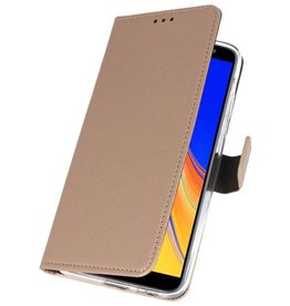 Wallet Cases Tasche für Galaxy J4 Plus Gold