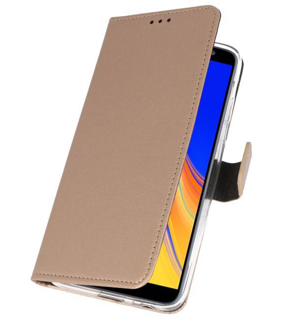 Etuis portefeuille Etui pour Galaxy J4 Plus Gold