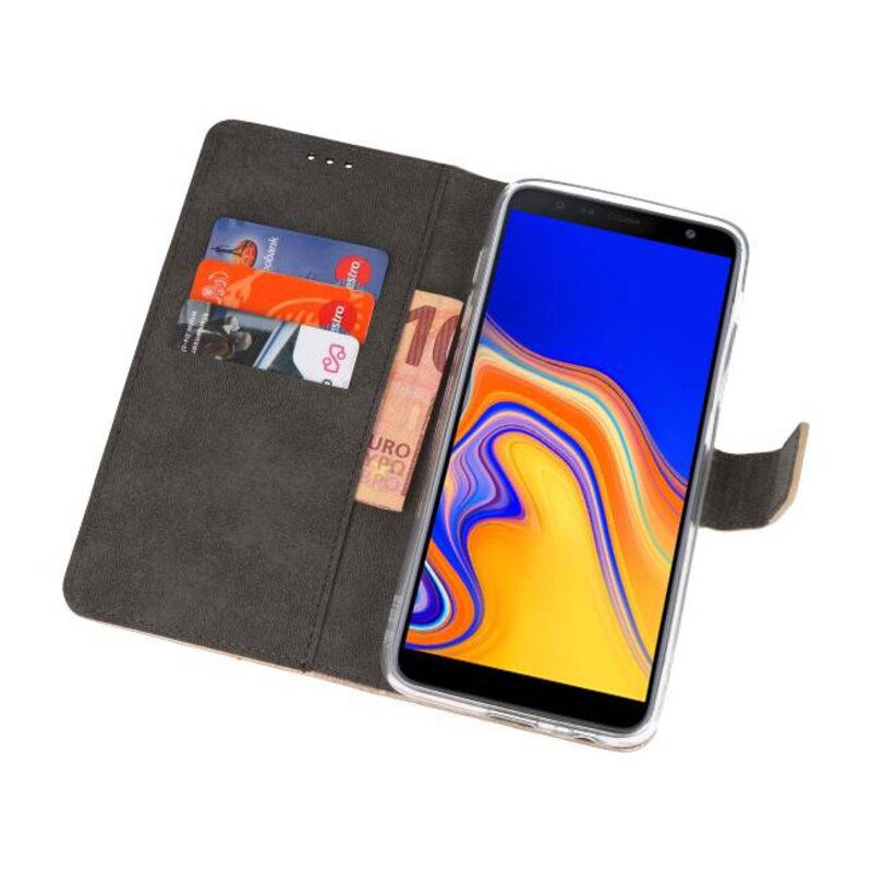 Wallet Cases Tasche für Galaxy J4 Plus Gold