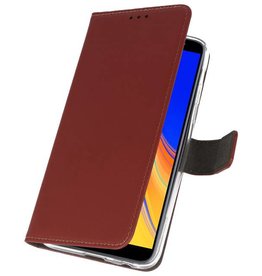 Etuis portefeuille Etui pour Galaxy J4 Plus Marron