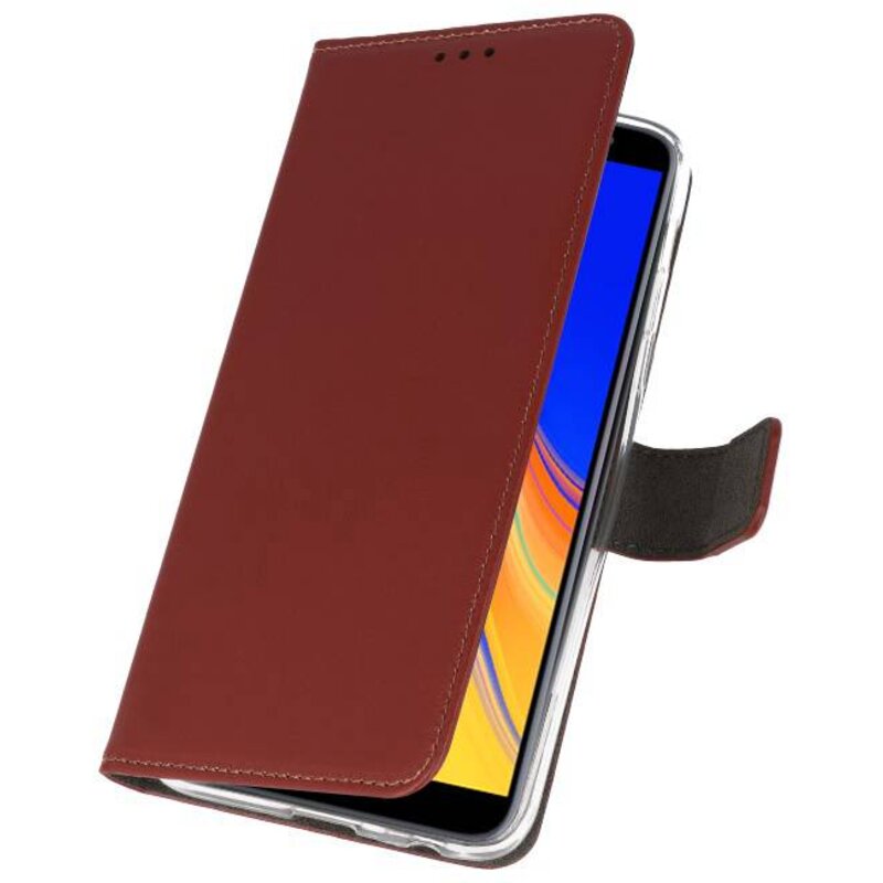 Custodia a Portafoglio per Galaxy J4 Plus Marrone