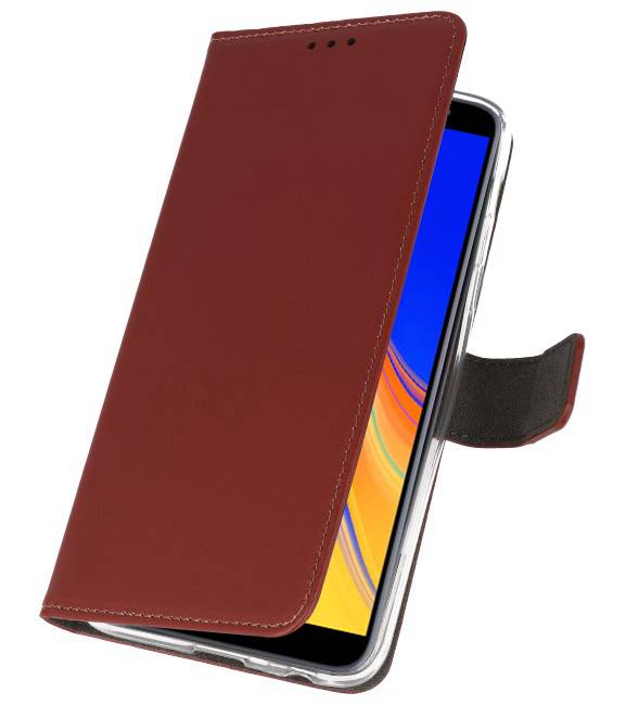 Etuis portefeuille Etui pour Galaxy J4 Plus Marron