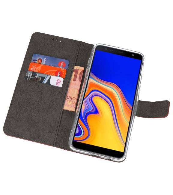 Wallet Cases Tasche für Galaxy J4 Plus Braun