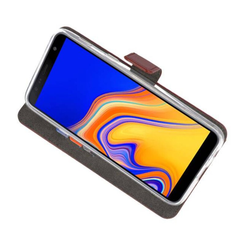 Wallet Cases Hoesje voor Galaxy J4 Plus Bruin