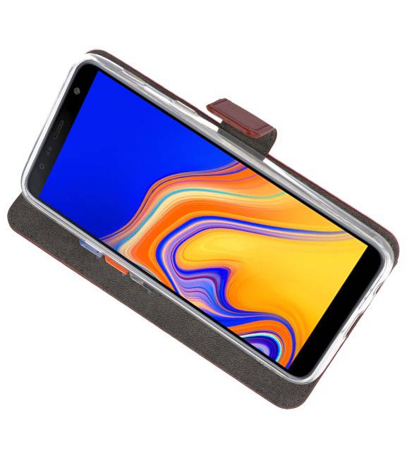 Etuis portefeuille Etui pour Galaxy J4 Plus Marron