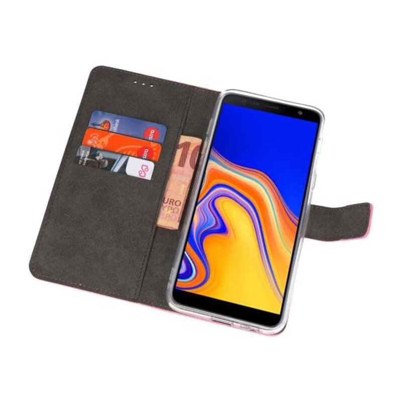 Wallet Cases Hoesje voor Galaxy J4 Plus Roze