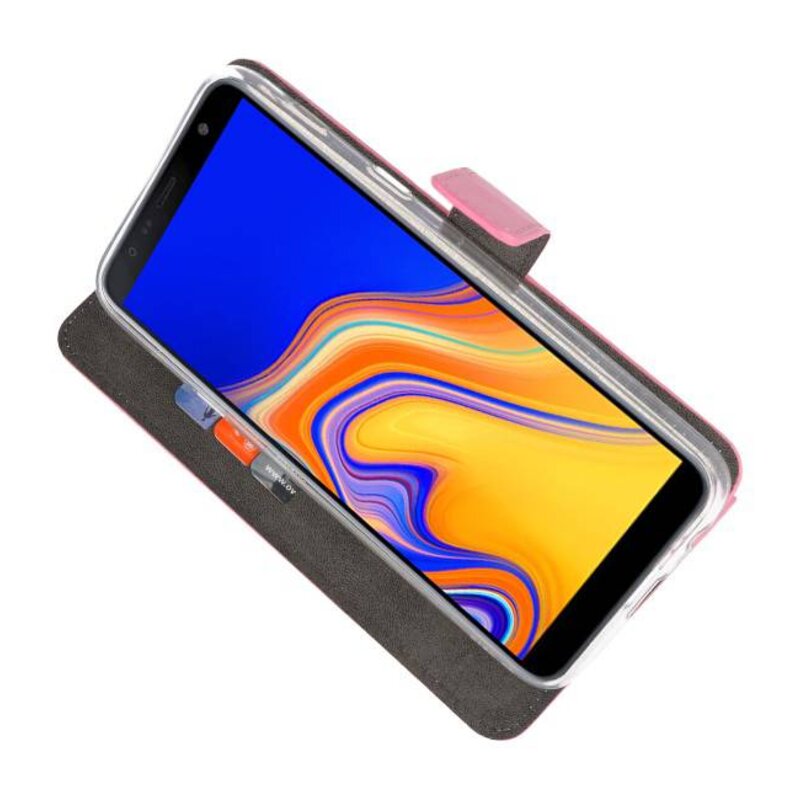 Custodia a Portafoglio per Galaxy J4 Plus Pink