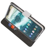 Wallet Cases Hoesje voor Moto One Wit