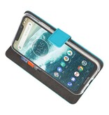 Wallet Cases Case for Moto One Blue