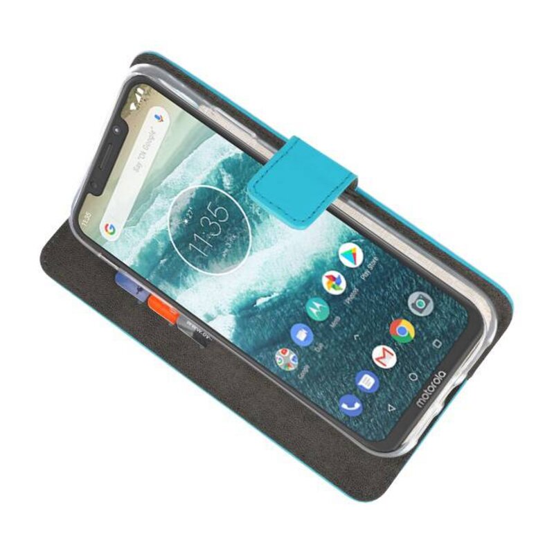 Wallet Cases Case for Moto One Blue