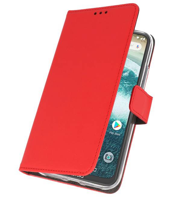 Wallet Cases Case for Moto One Red