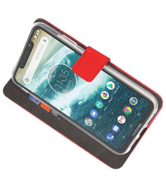 Wallet Cases Case for Moto One Red