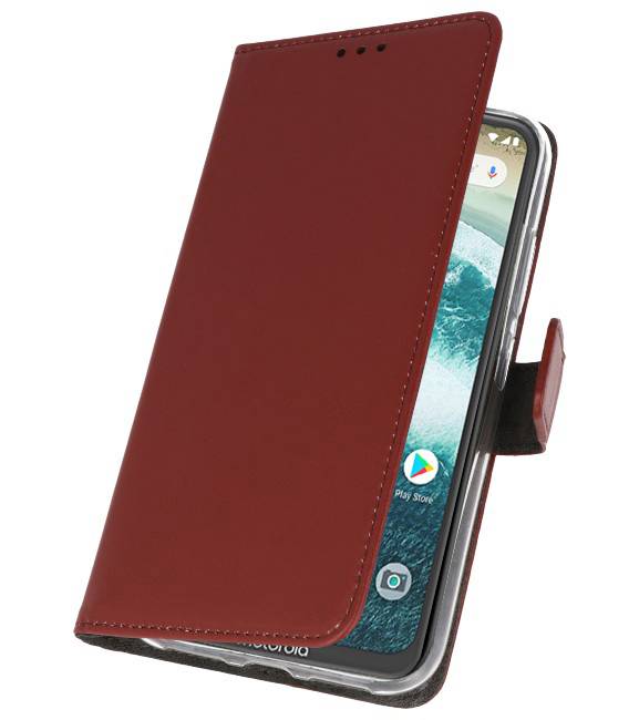 Wallet Cases Case for Moto One Brown