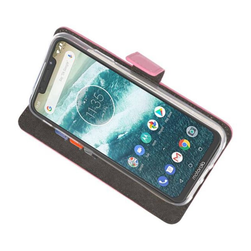Wallet Cases Case for Moto One Pink