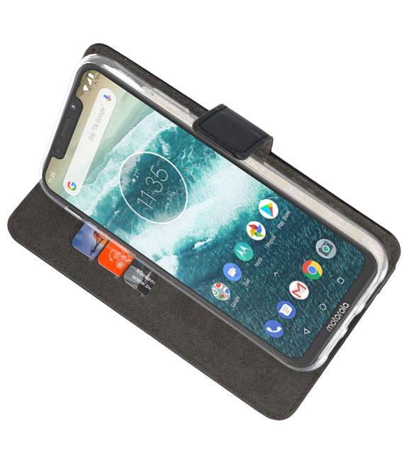 Wallet Cases Case for Moto One Power Black