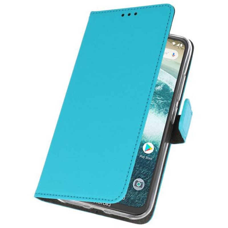 Wallet Cases Case for Moto One Power Blue