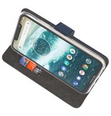 Wallet Cases Hoesje voor Moto One Power Navy