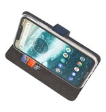 Wallet Cases Hoesje voor Moto One Power Navy