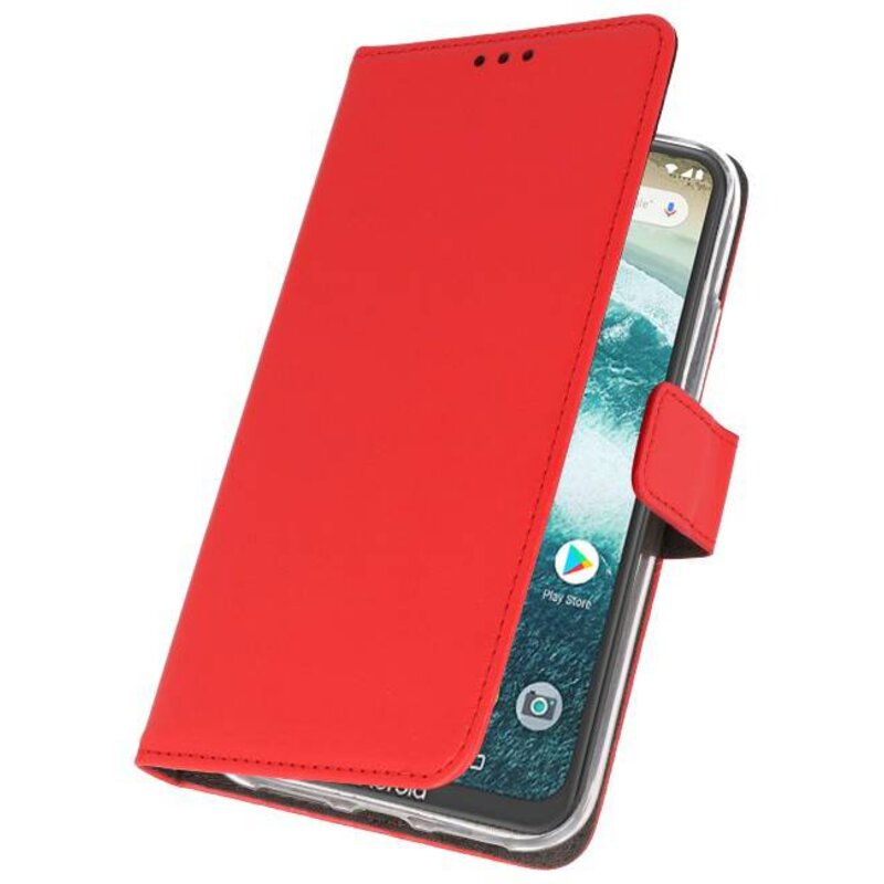 Wallet Cases Case for Moto One Power Red