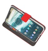 Wallet Cases Hoesje voor Moto One Power Rood