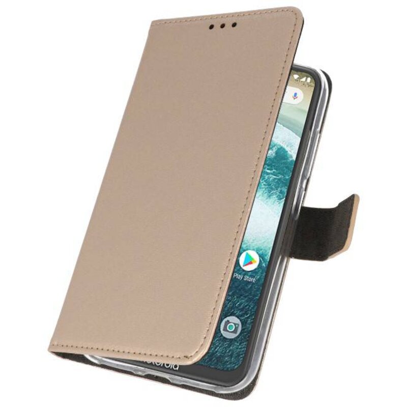 Wallet Cases Case for Moto One Power Gold
