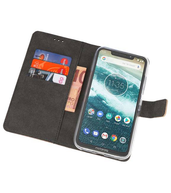 Wallet Cases Case for Moto One Power Gold