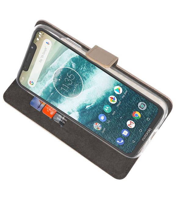 Wallet Cases Case for Moto One Power Gold