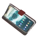 Wallet Cases Hoesje voor Moto One Power Bruin