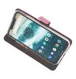 Wallet Cases Hoesje voor Moto One Power Roze