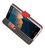 Wallet Cases Hoesje voor Nokia 2.1 Rood