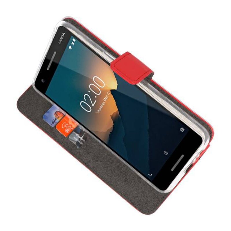 Etuis portefeuille Case pour Nokia 2.1 Red