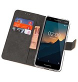 Wallet Cases Hoesje voor Nokia 2.1 Goud