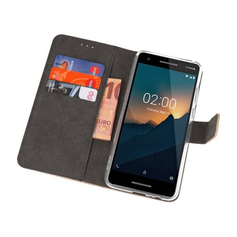 Wallet Cases Hoesje voor Nokia 2.1 Goud