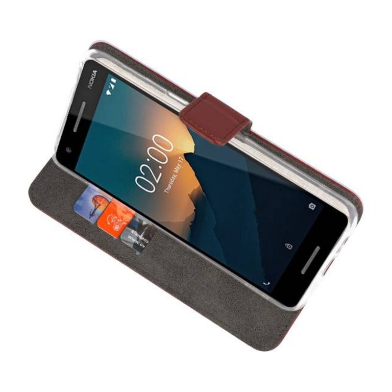 Wallet Cases Hoesje voor Nokia 2.1 Bruin