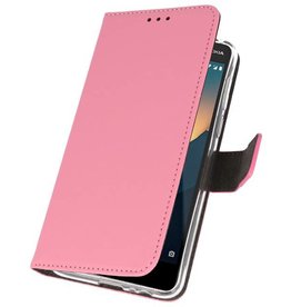 Custodie a portafoglio per Nokia 2.1 rosa