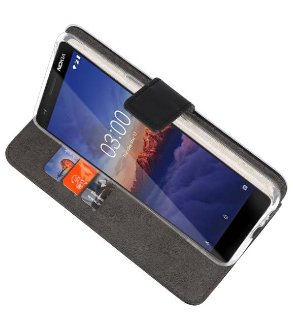 Wallet Cases Tasche für Nokia 3.1 Schwarz