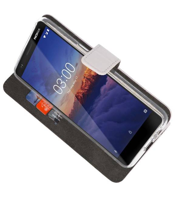 Wallet Cases Tasche für Nokia 3.1 Weiß