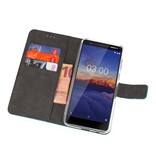 Wallet Cases Hoesje voor Nokia 3.1 Blauw