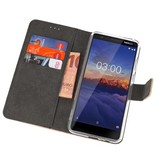 Wallet Cases Hoesje voor Nokia 3.1 Goud