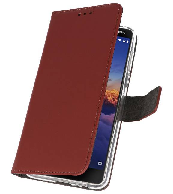 Etuis portefeuille Case pour Nokia 3.1 Brown
