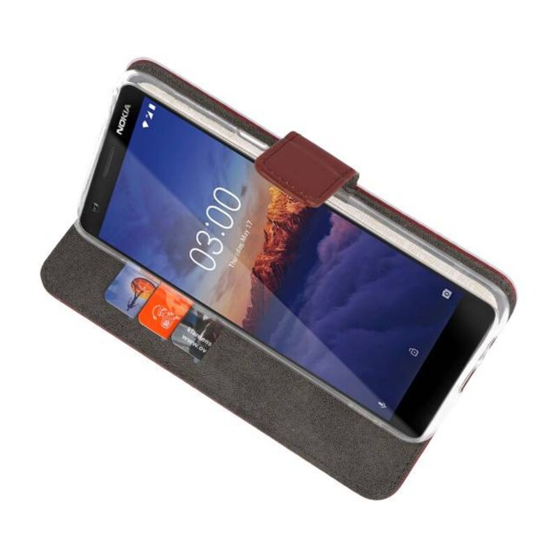 Custodia a Portafoglio per Nokia 3.1 Marrone