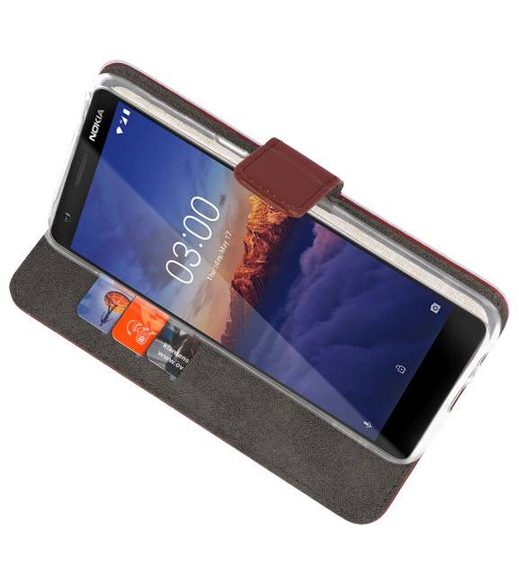 Etuis portefeuille Case pour Nokia 3.1 Brown