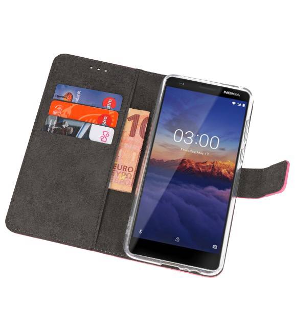 Etuis portefeuille Case pour Nokia 3.1 Pink